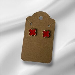 Red Clover Stud Earrings